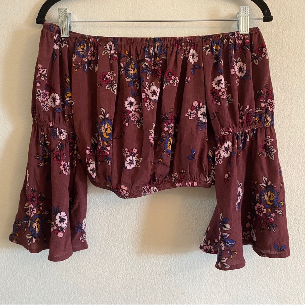 OFF THE SHOULDER MAROON WINE BLOUSE